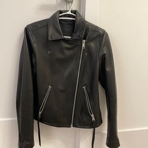 All Saints Leather Jacket Black